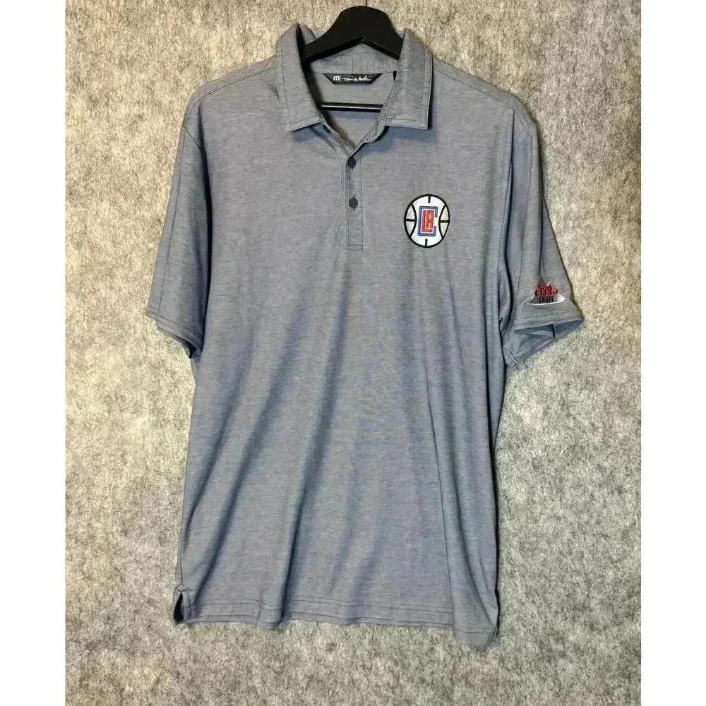 Travis Mathew Los Angeles Clipper Coors Light Gray Polo Large